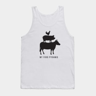 My Food Pyramid - Carnivore Diet Humour - Black Tank Top